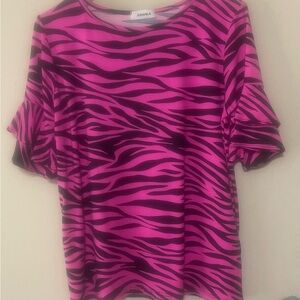 ADORA Pink and Black Boxy Blouse